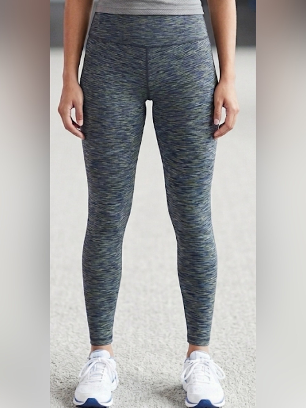 GAPFIT Heathered Blue-Green Performance Leggings Size M